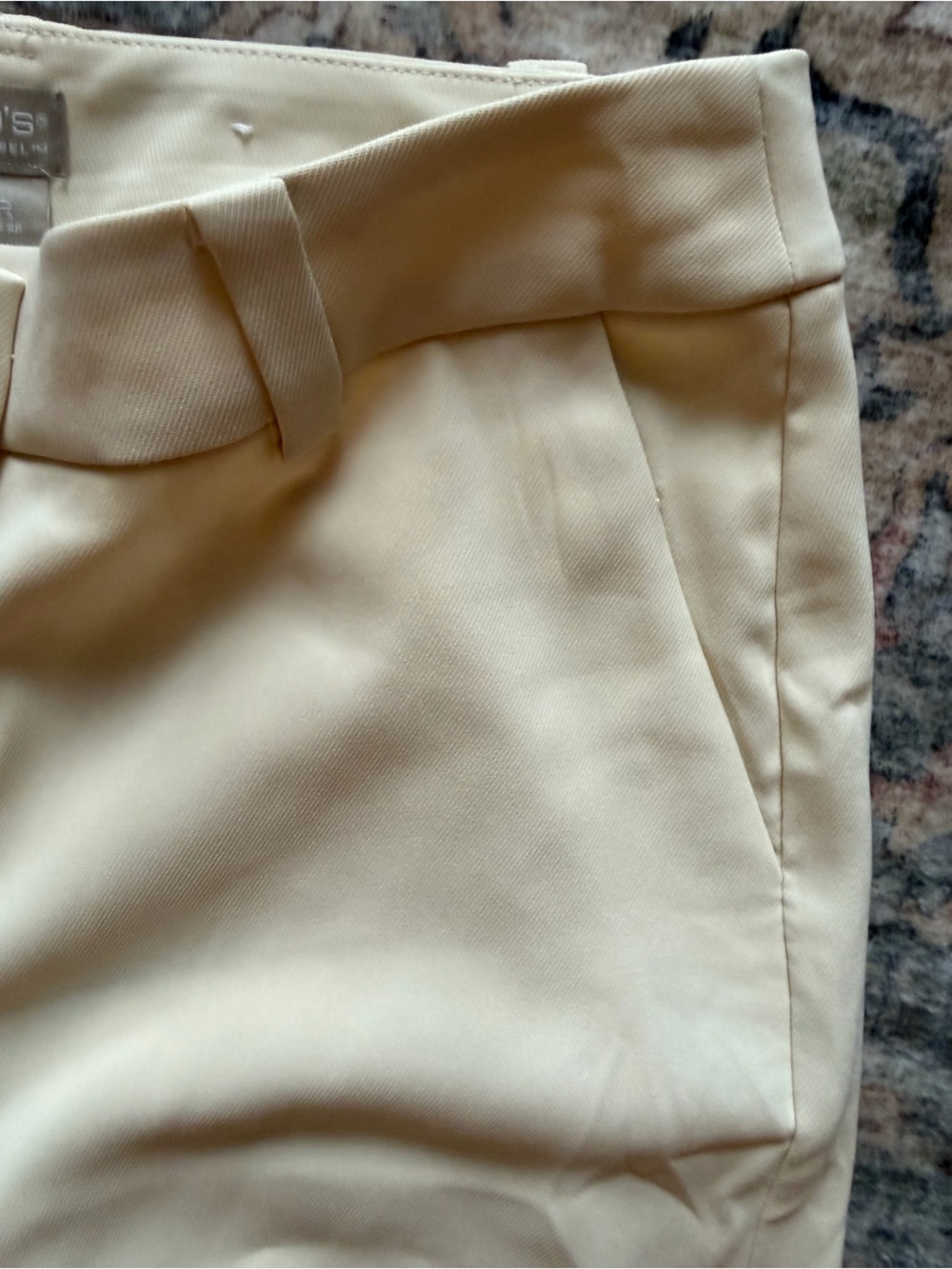 Chico's Light Cream Wide-Leg Chinos - Picture 3 of 5